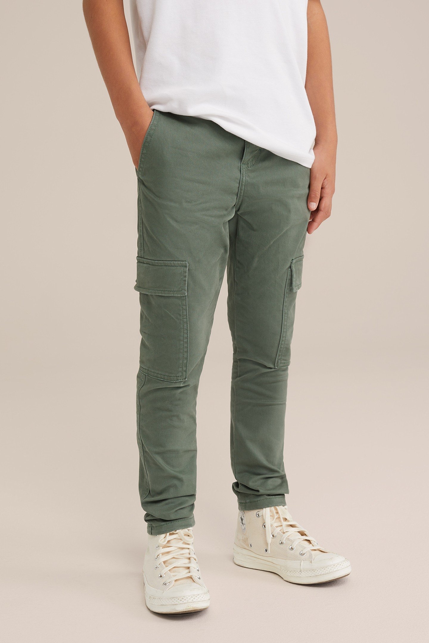 BOYS CARGO PANTS ARMY GREEN 1