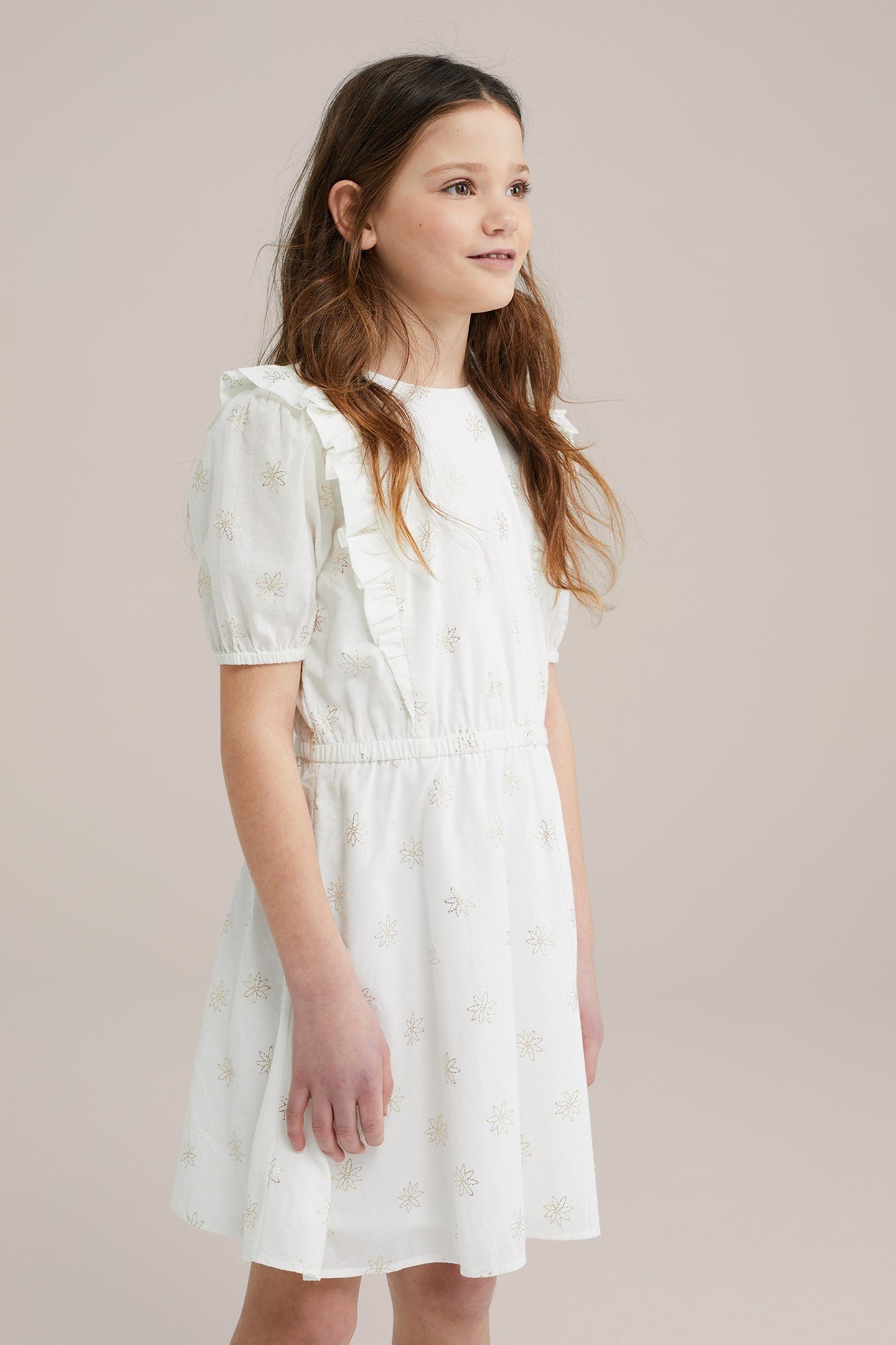 GIRLS DRESS MID LENGTH WHITE 1