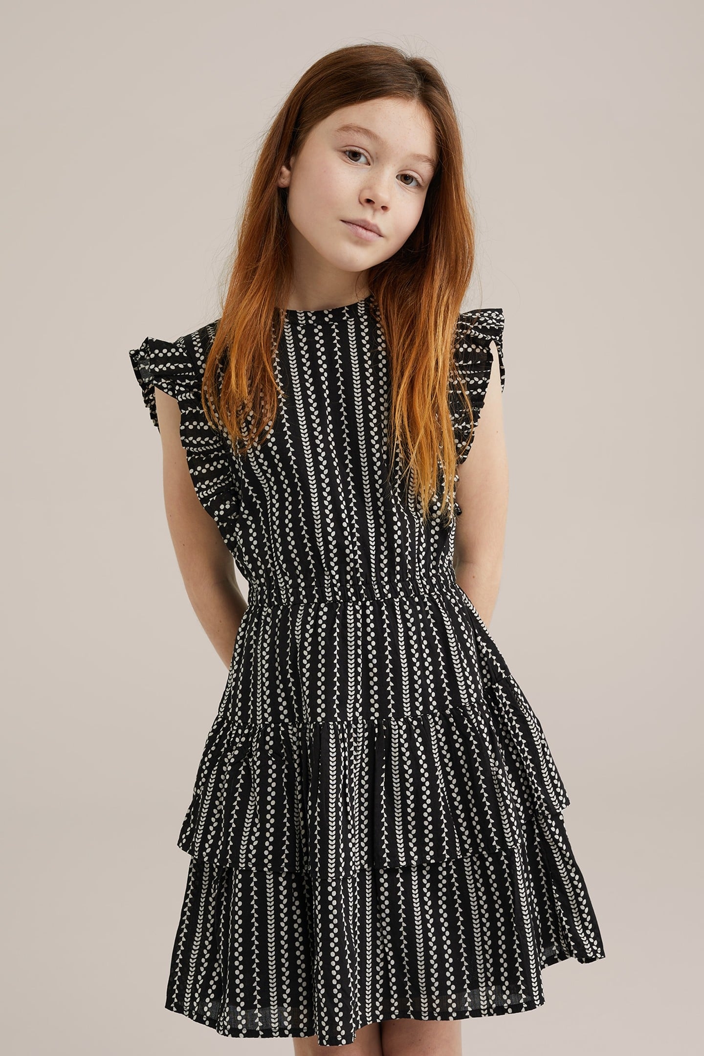 GIRLS DRESS MID LENGTH BLACK 1