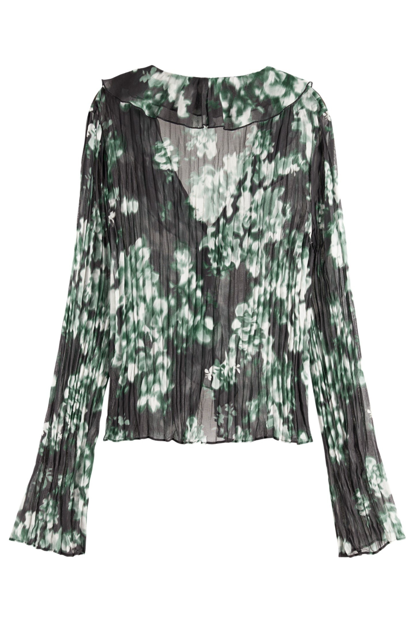 RUFFLE TOP NIEUW BLOSSOM PRINT PARK GREEN 3