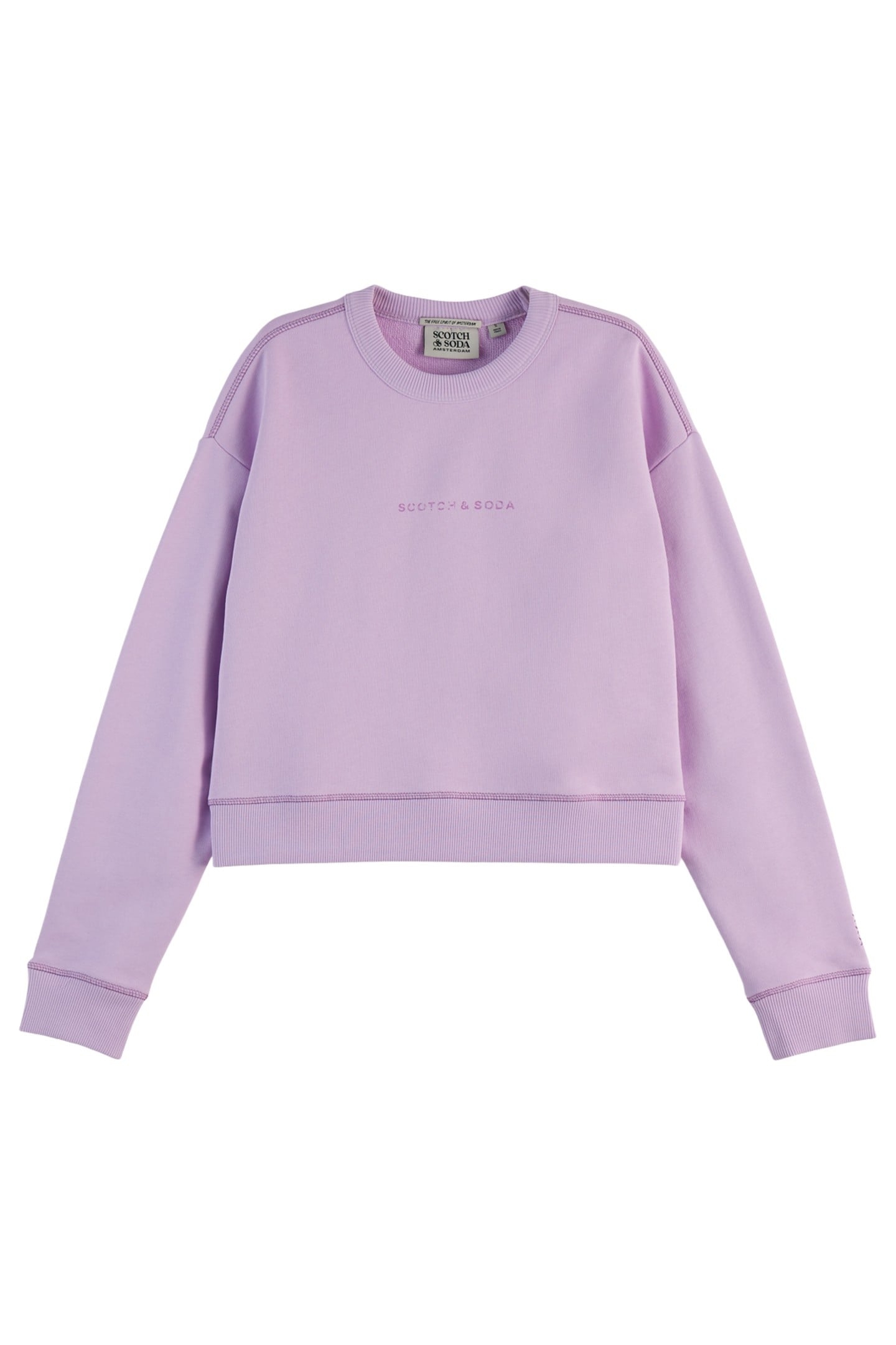 FLATLOCK LOOSE FIT SWEATSHIRT LIGHT IRIS PINK 1