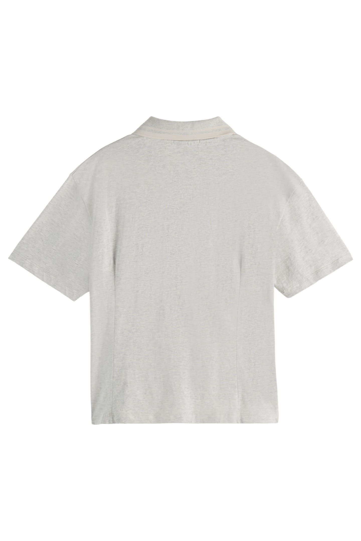WAISTED POLO T-SHIRT WITH ZIPPER CLOSURE LIGHT GREY MELANGE 5