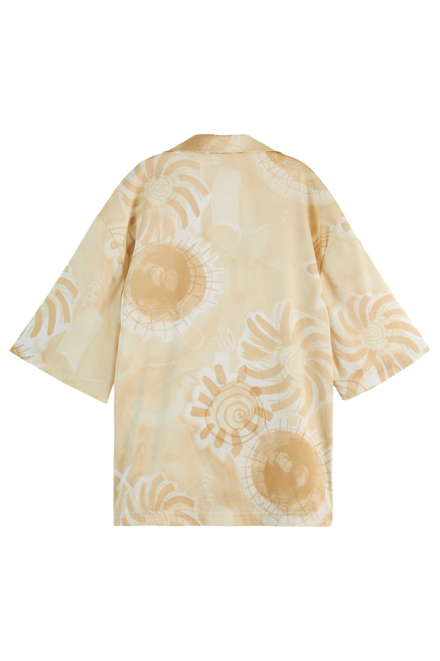 SATIN PRINTED SHORT SLEEVE SHIRT ABSTRACT SUN SAND 7