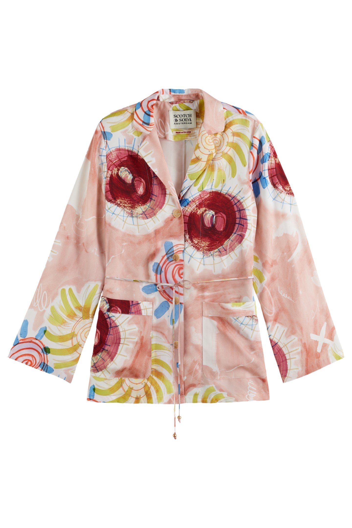 PRINTED PYJAMA BLAZER ABSTRACT SUN PINK 3