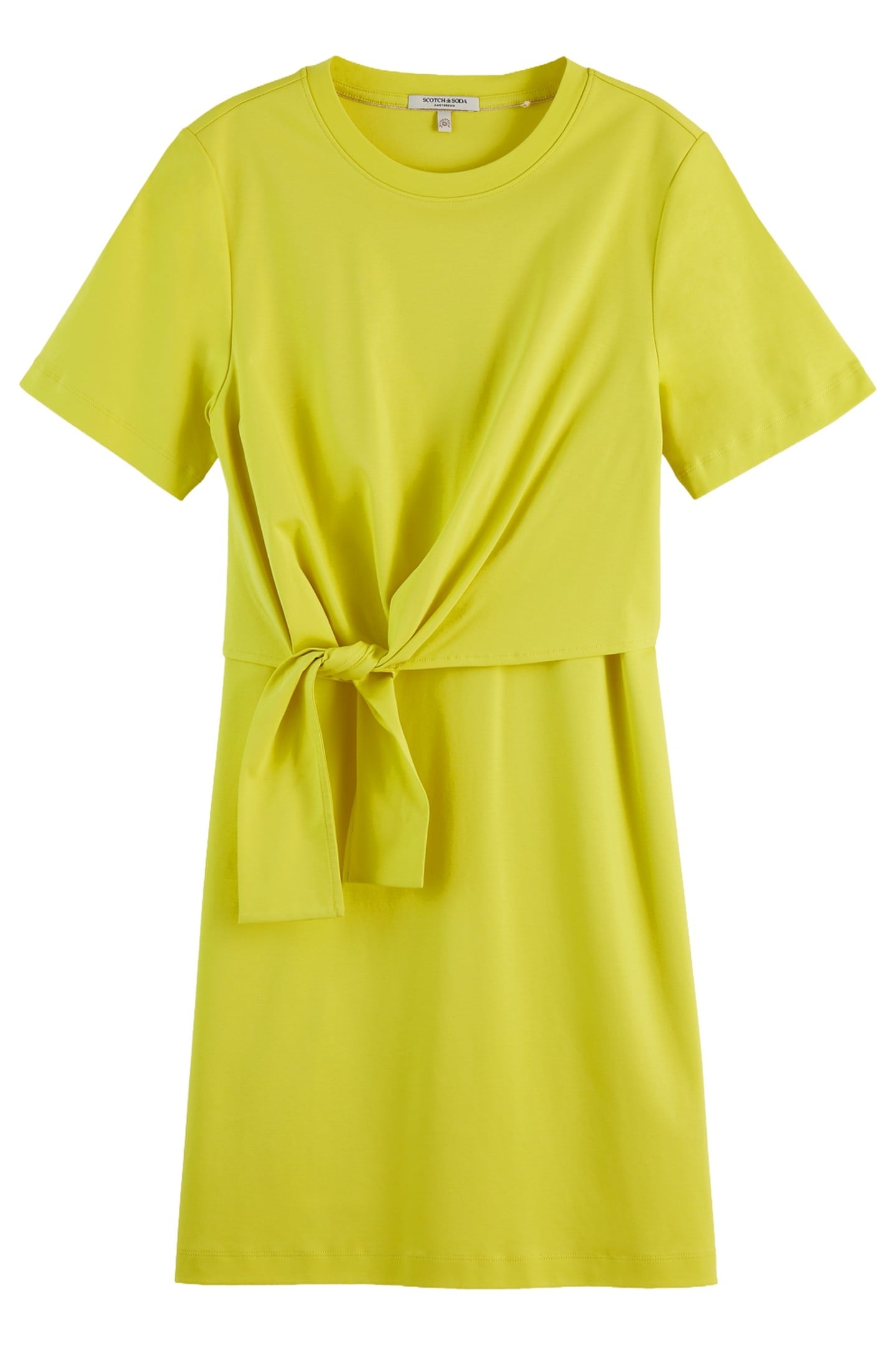 KNOTTED JERSEY DRESS CITRUS YELLOW 3