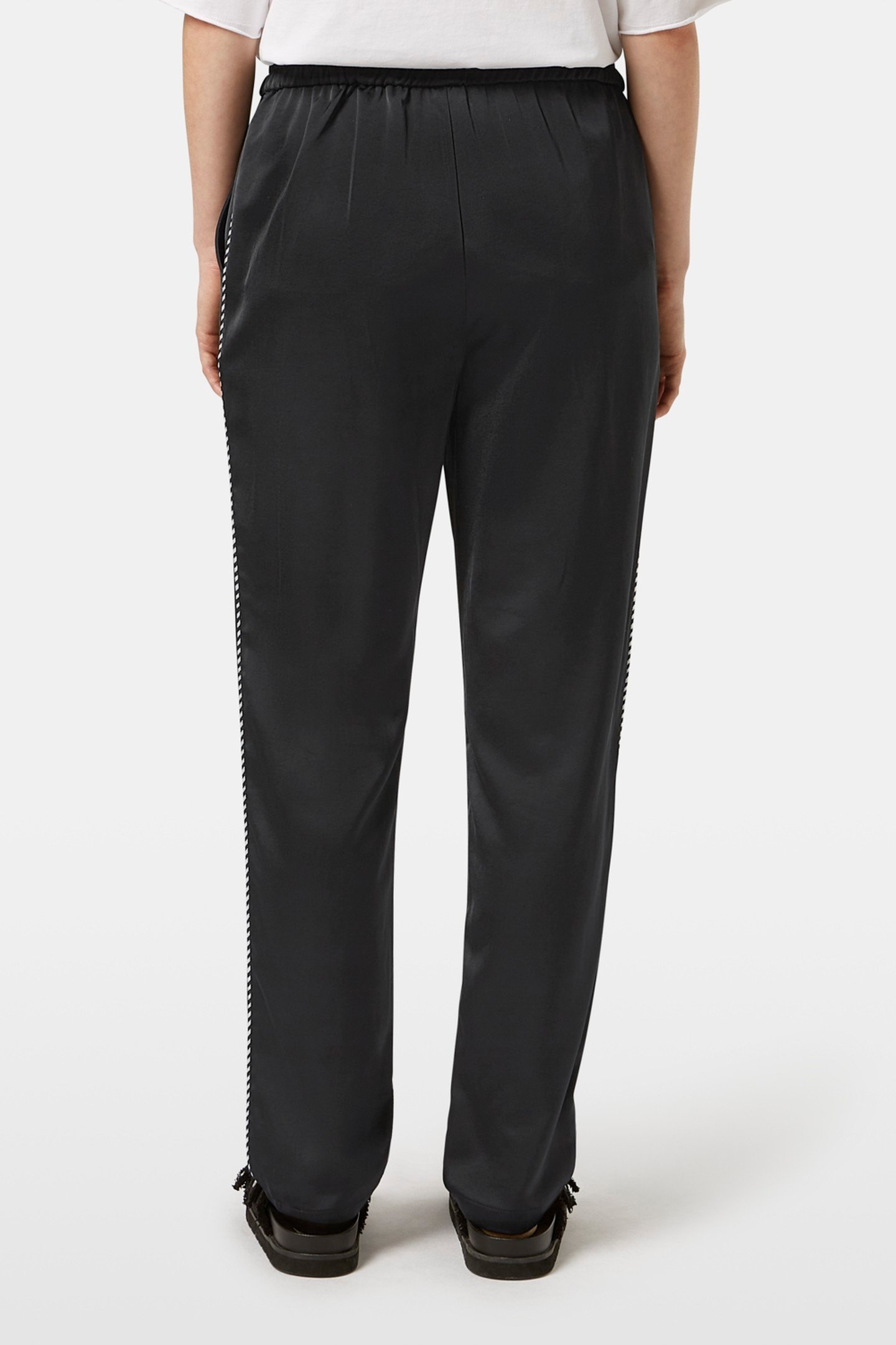 MAIA MID RISE SATIN PULL ON PANT BLACK 3