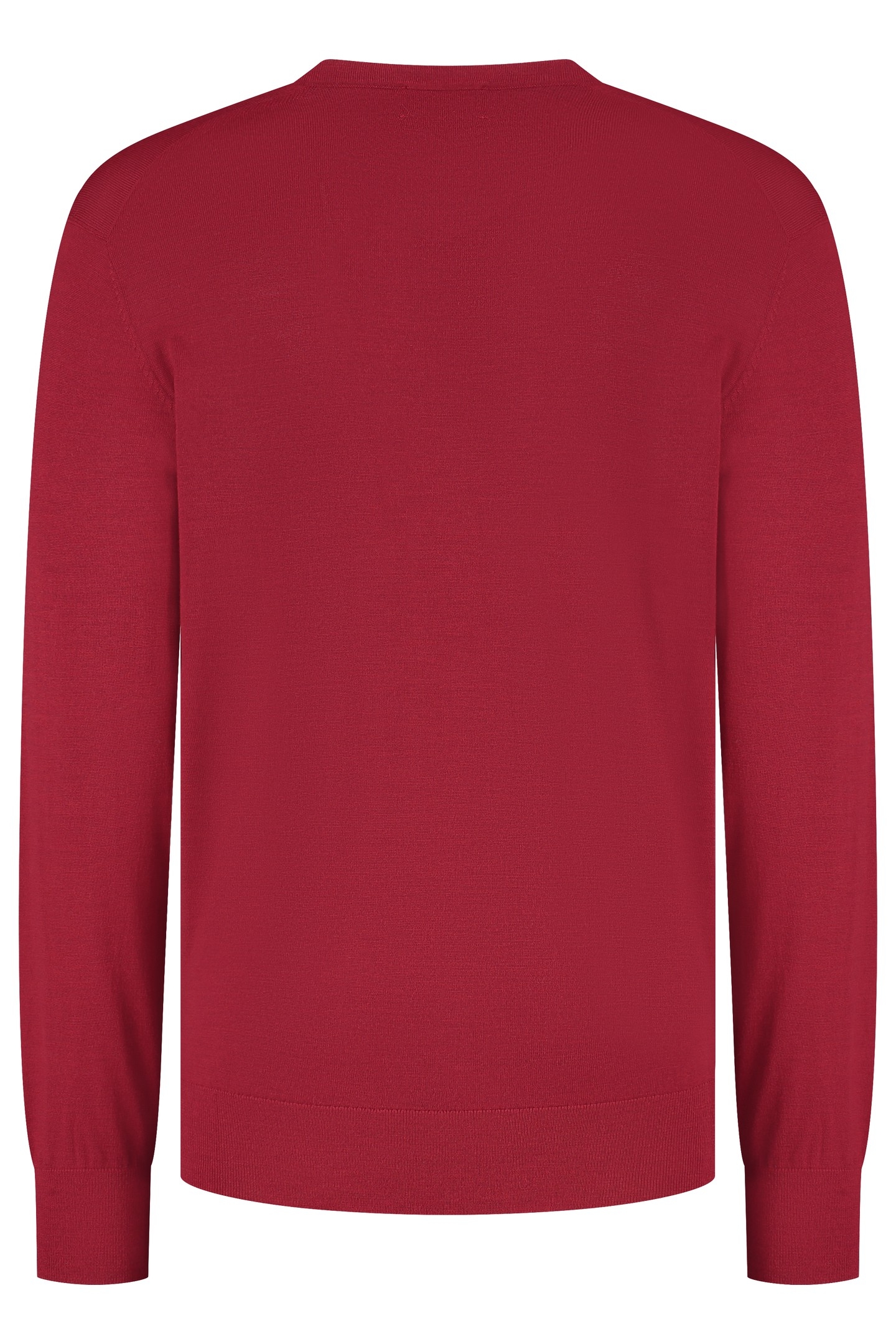 V NECK100% MERINO EMBER RED 5