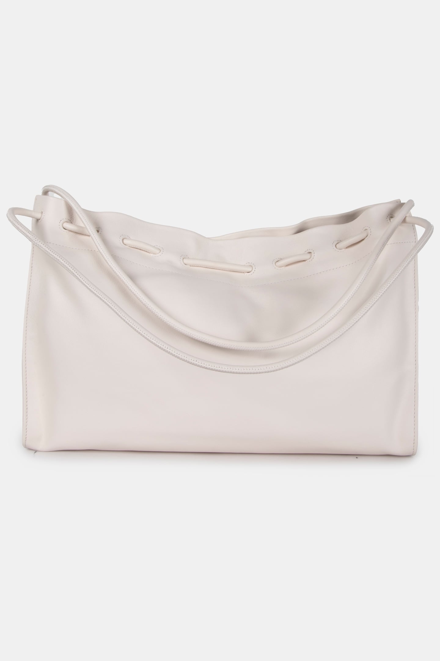 LEATHER LARGE SHOULDER BAG IN CREAM 4