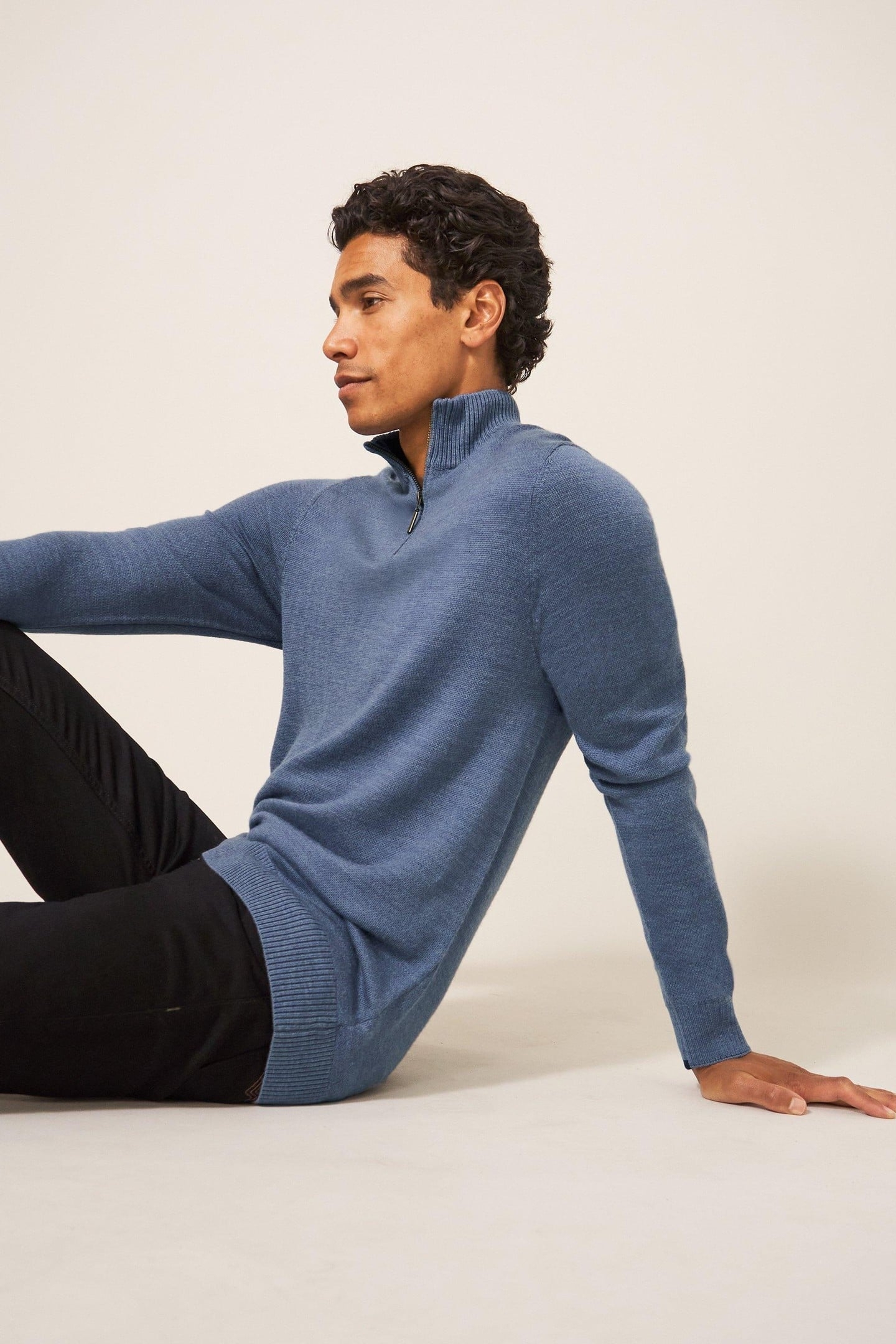 NEWPORT MERINO FUNNEL CHAMBRAY BLUE 1