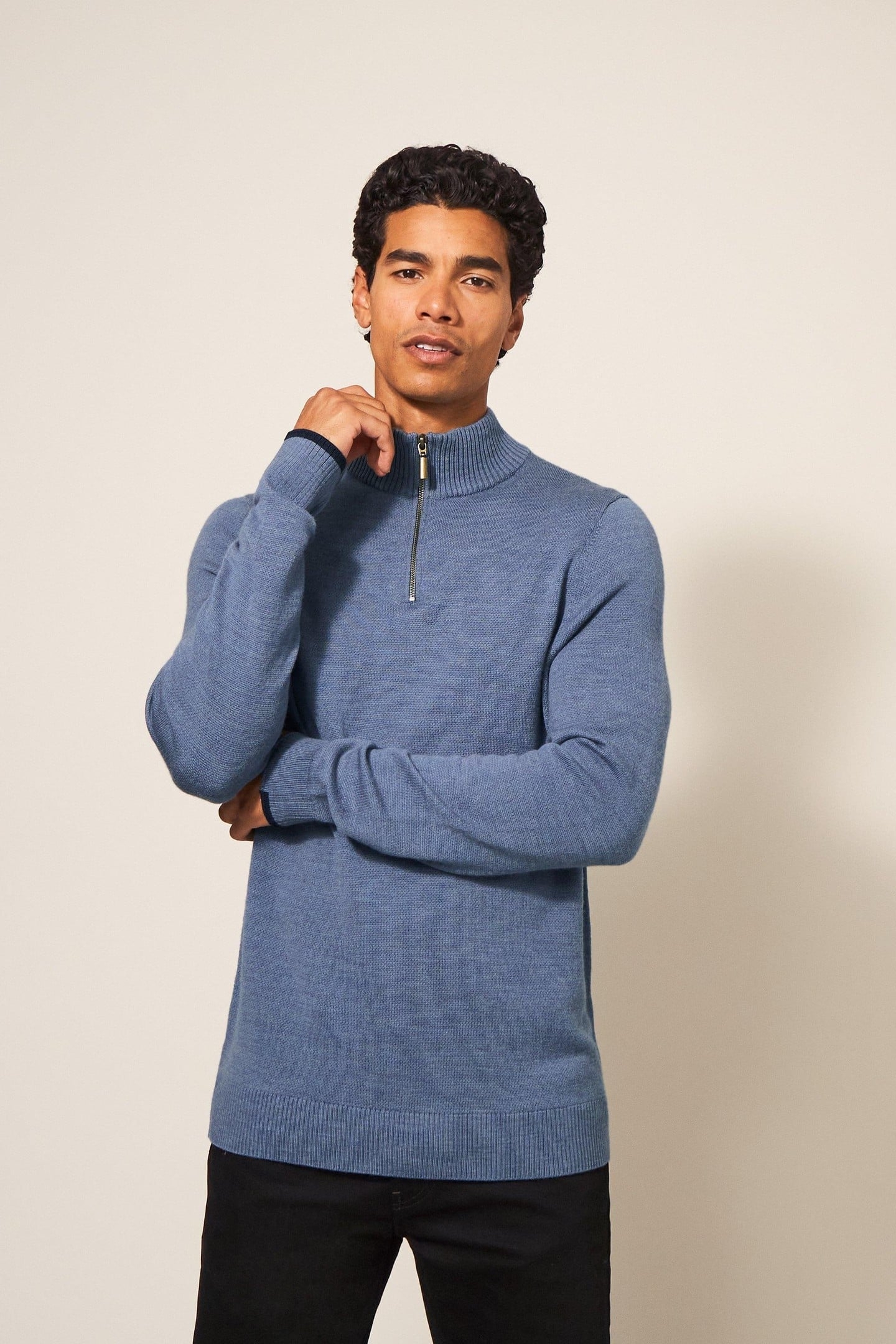 NEWPORT MERINO FUNNEL CHAMBRAY BLUE 2