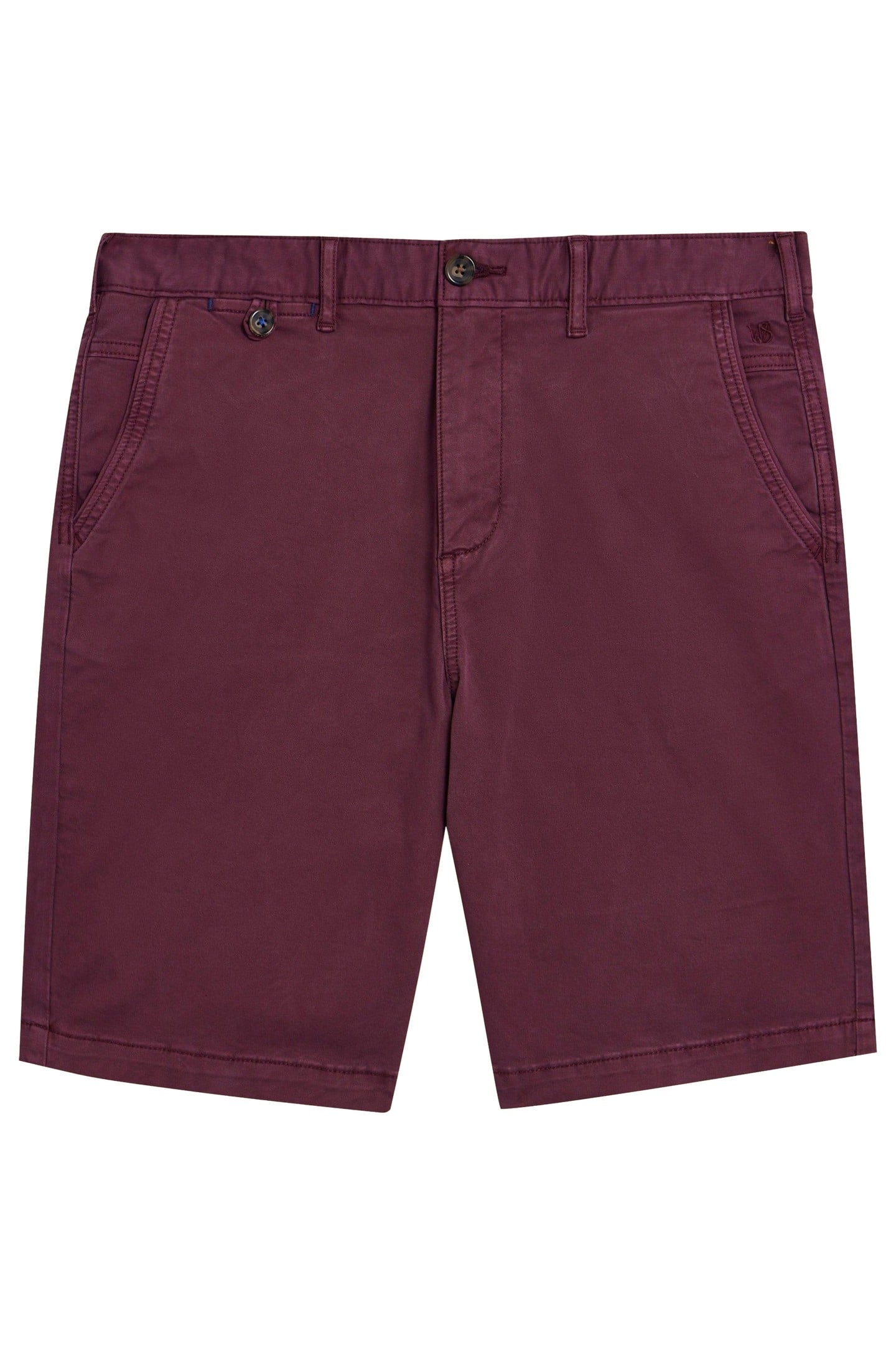 SUTTON ORGANIC CHINO SHORT DARK PLUM 4