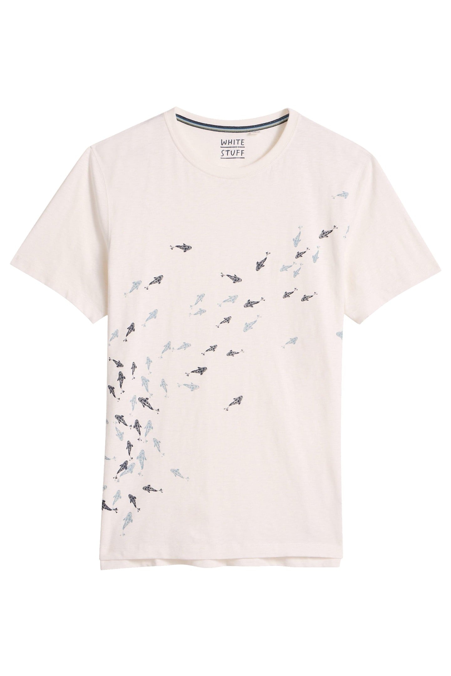 SWIMMING FISH GRAPHIC TEE WHITE PRINT 4