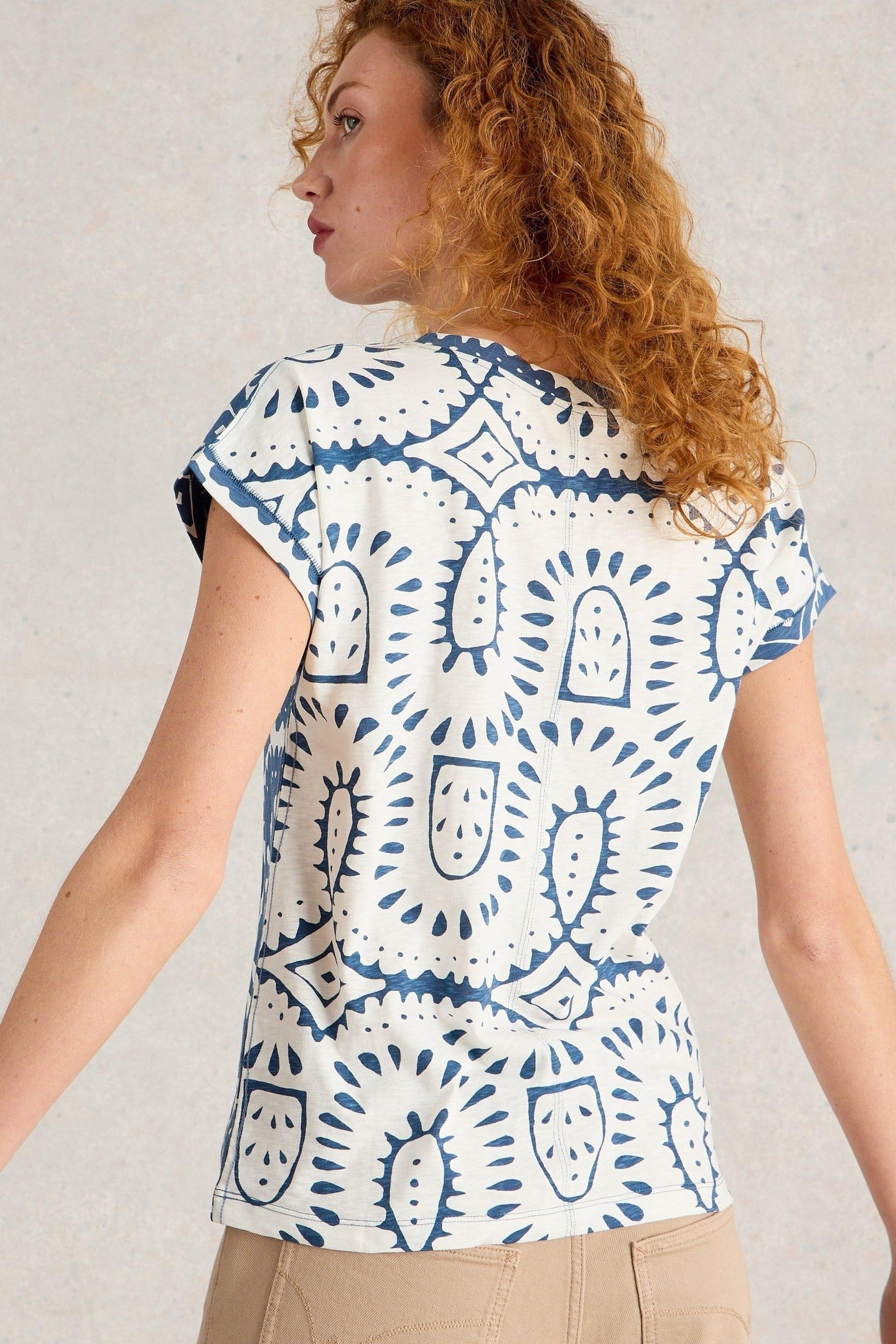 NELLY NOTCH NECK TEE BLUE MULTI 3