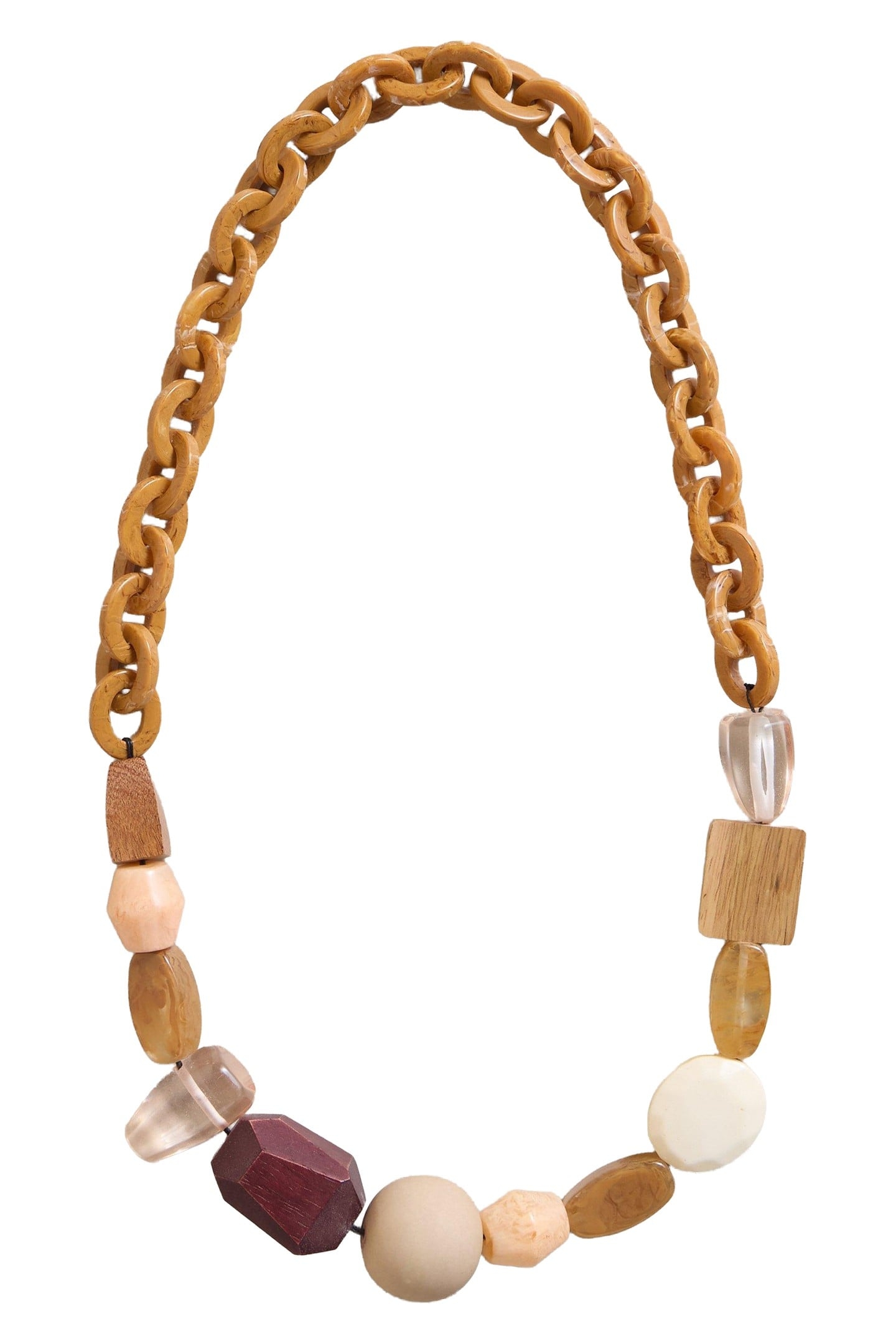 AMBER CHUNKY BEAD NECKLACE TAN MULTI 2
