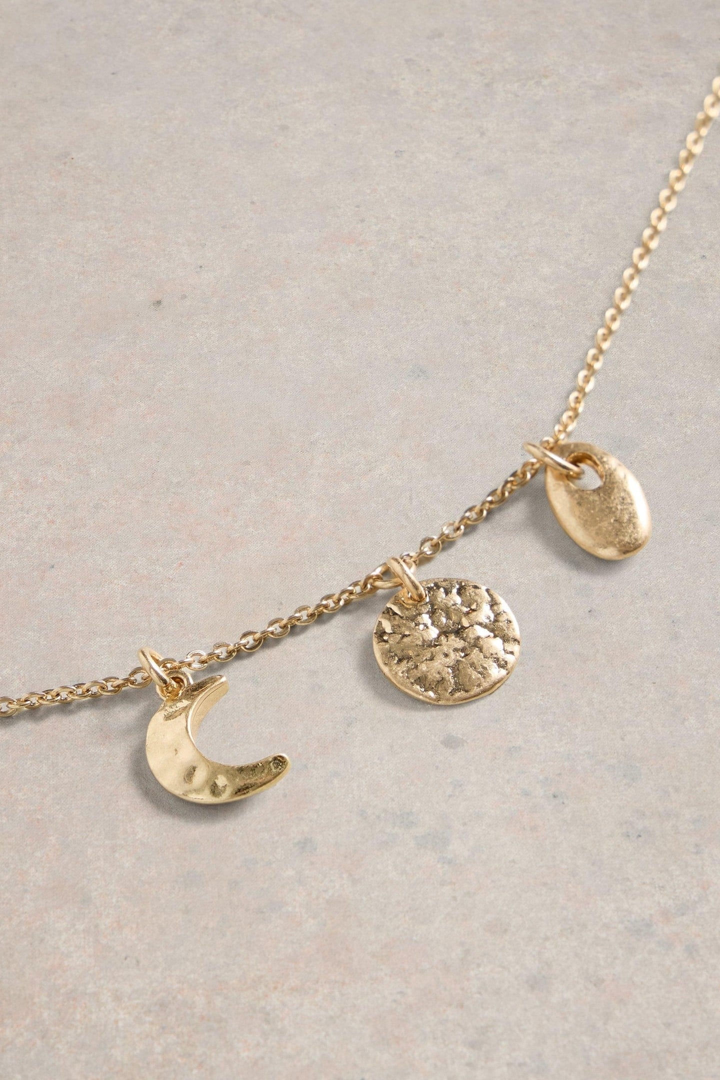 LUNA EARRING & NECKLACE SET GOLD TONE METALLIC 2