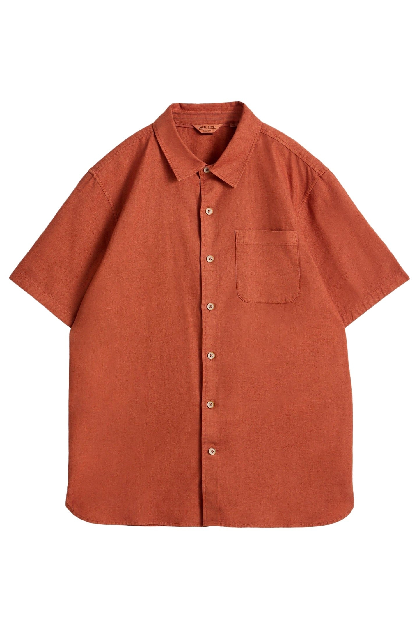 ELY LINEN COTTON SS SHIRT DARK ORANGE 5