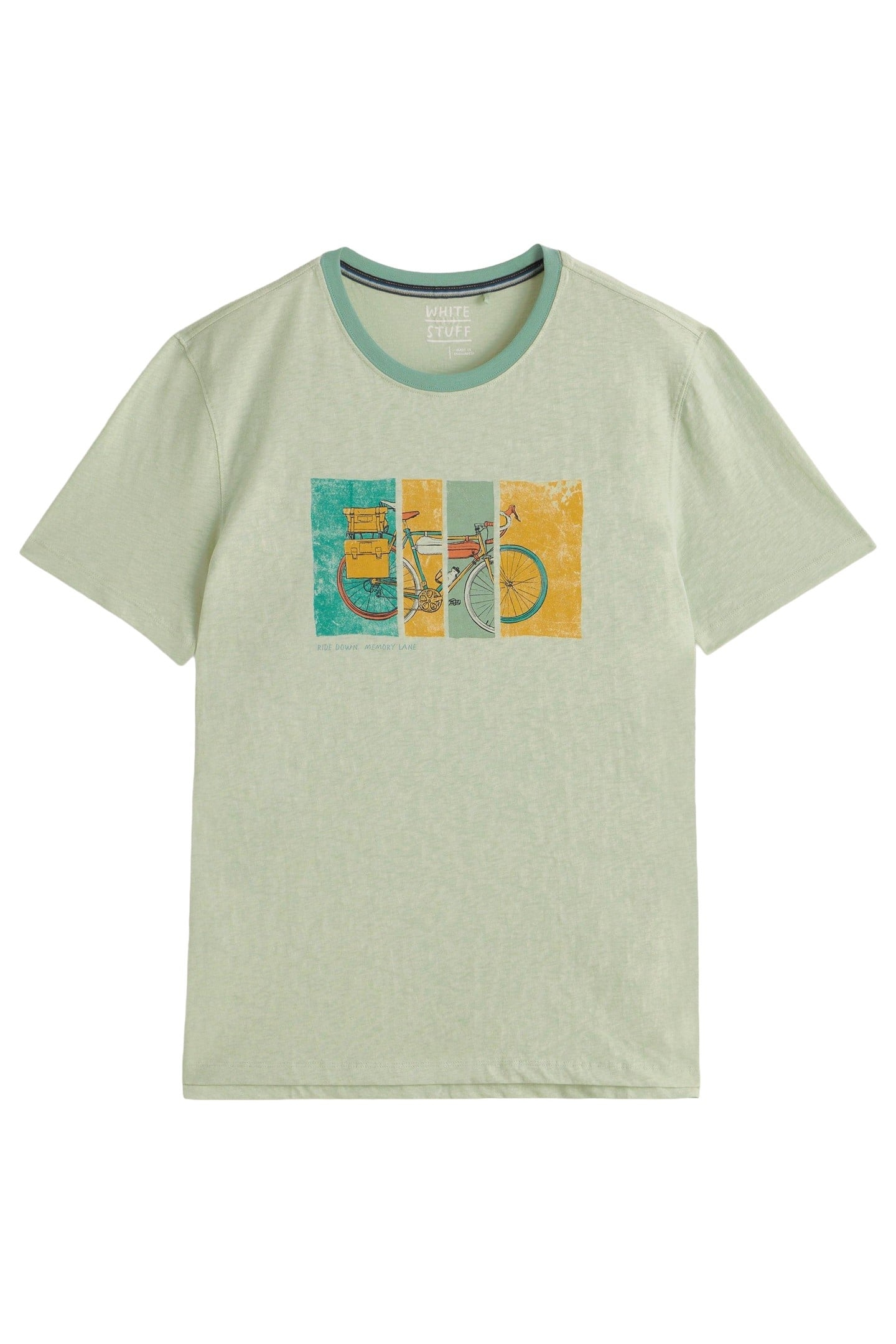 ABERSOCH BIKE GRAPHIC TEE GREEN PRINT 4