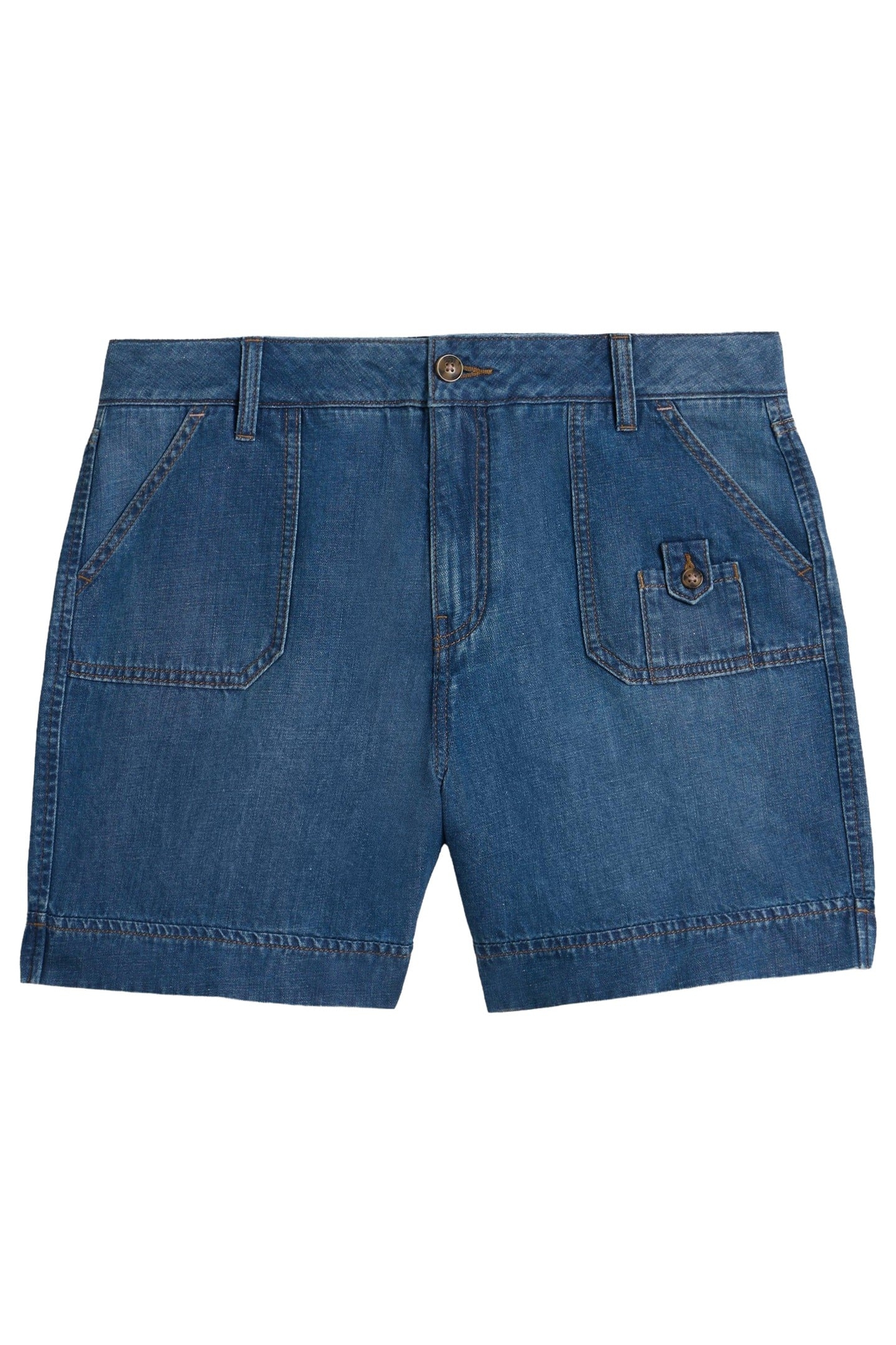 MOLLIE COMBAT DENIM SHORTS DARK DENIM 3