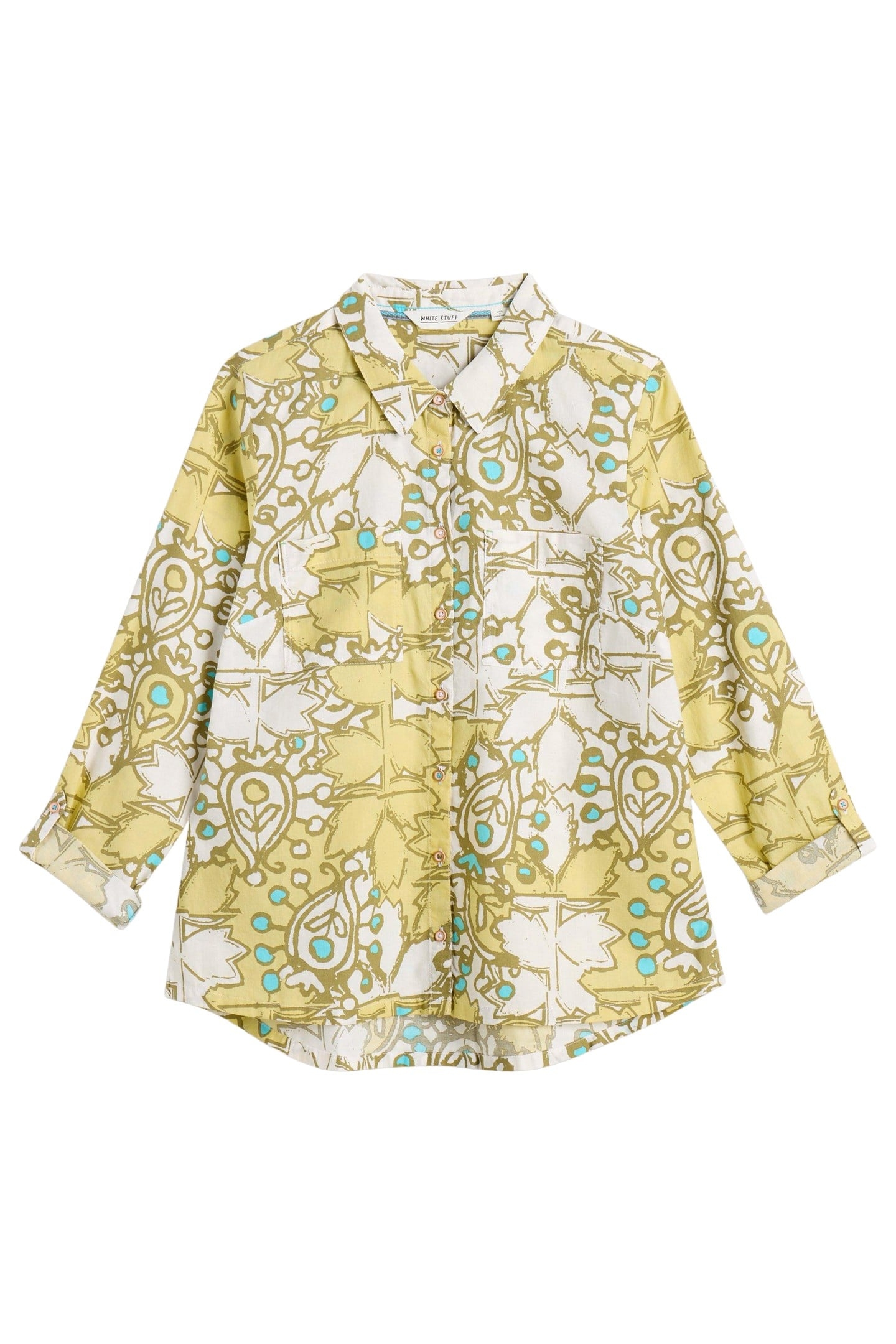 SOPHIE ORGANIC COTTON SHIRT YELLOW MULTI 3