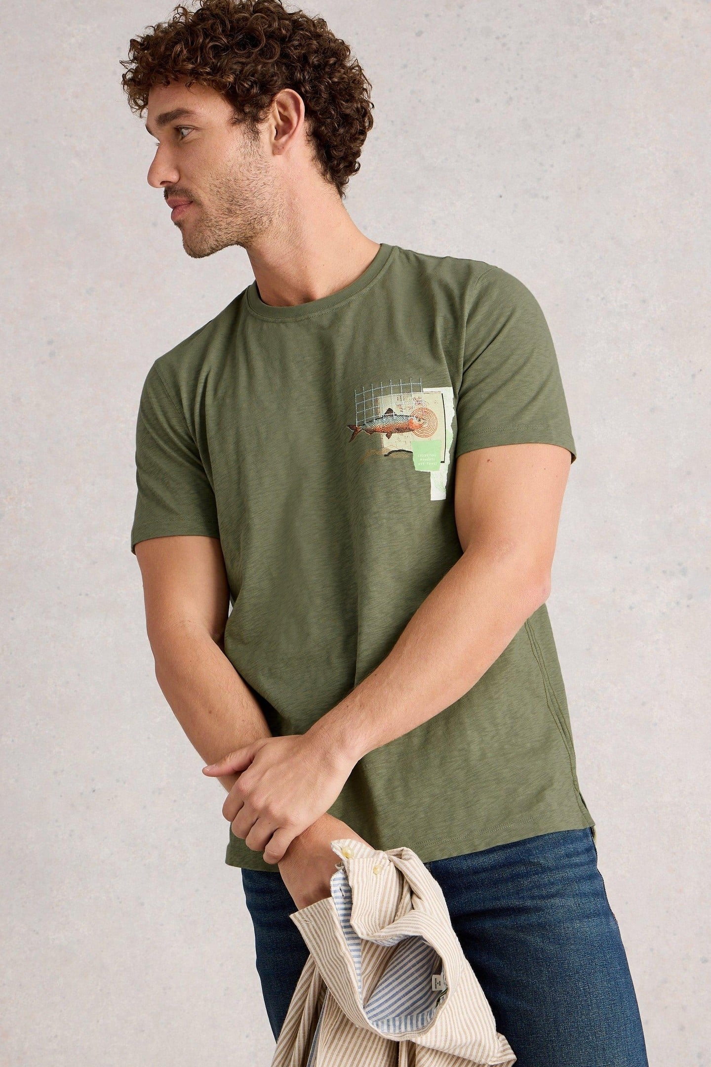 ABERSOCH GRAPHIC MAP FISH GREEN PRINT 2