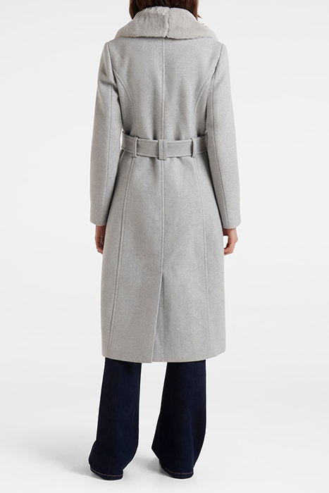 CHARLIE FAUX FUR COLLAR COAT GREY 2
