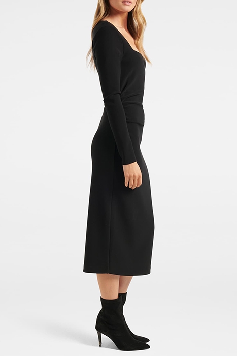 CLIO LONG SLEEVE MIDI DRESS BLACK 3