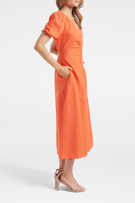 ARABELLA PUFF SLEEVE SHIRT DRESS ATOMIC ORANGE 3