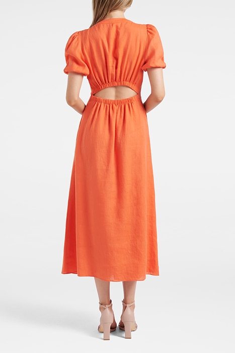 ARABELLA PUFF SLEEVE SHIRT DRESS ATOMIC ORANGE 2