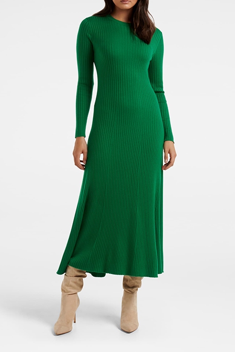 HARPER FIT AND FLARE KNIT DRESS ENERGETIC JADE 1