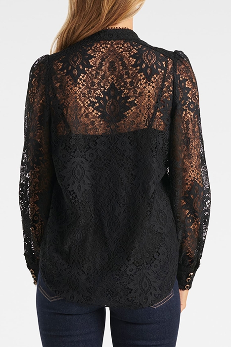 RUTH BUTTON DOWN LACE BLOUSE BLACK 2
