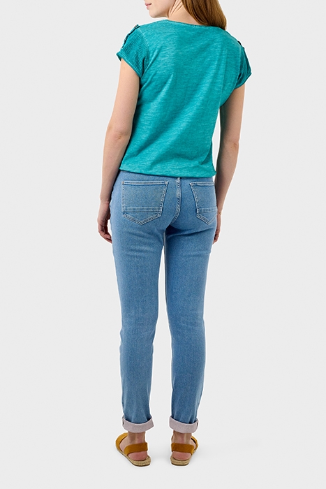 SKINNY HIGH WAIST WASHED DENIM MID BLUE DENIM 4