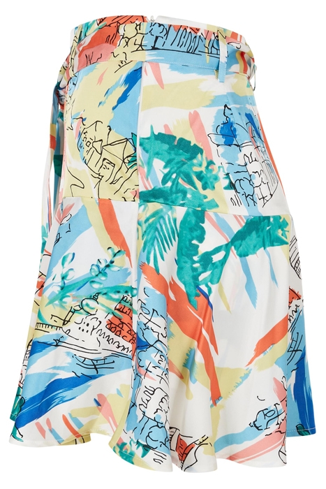 LADIES AOP SATIN MINI SKIRT SOFTYELLOWVACATION 8