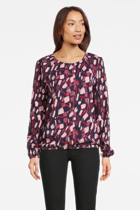 BLOUSE OTHER ON ABSTRACT MOTIFS ON FLOWY VISCOSE STRETCH BOR 1