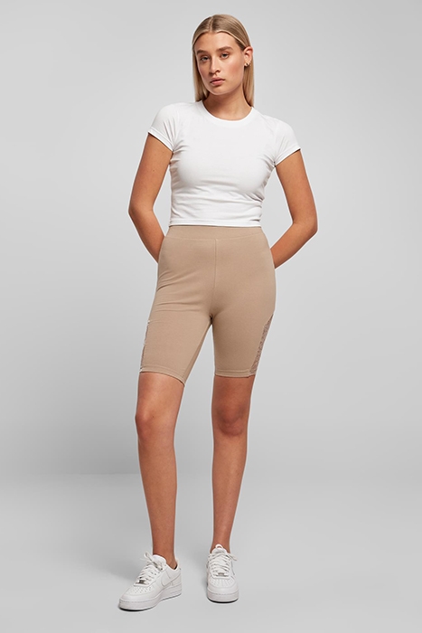 LADIES HIGH WAIST LACE INSET CYCLE SHORTS SOFTTAUPE 4