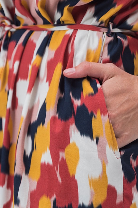 JURK MET FAIDED PAINT PRINT EN CEINTUUR BAKED APPLE 4