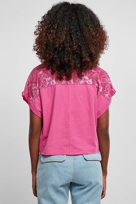 LADIES SHORT OVERSIZED LACE TEE BRIGHTVIOLET 3