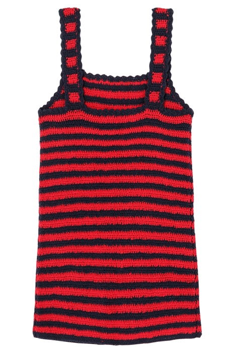 70S CROCHET DRESS RED NAVY MULTI 2