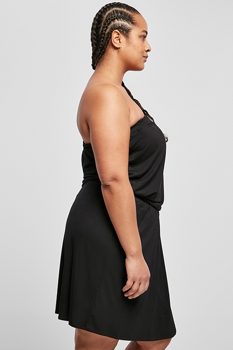 LADIES VISCOSE SHORT BANDEAU DRESS BLACK 5