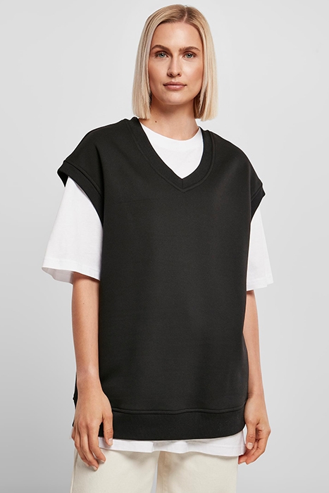 LADIES OVERSIZED SWEAT SLIPOVER BLACK 2