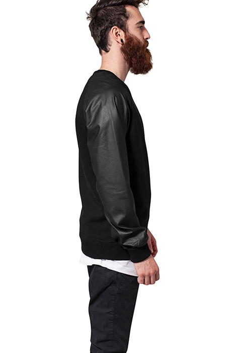 RAGLAN LEATHER IMITATION CREW BLK/BLK 3