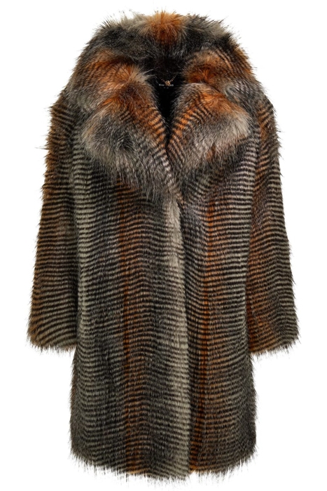ALEXANDRA COAT MICROSTRIPED FAUX FUR 6