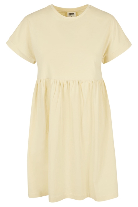 LADIES ORGANIC EMPIRE VALANCE TEE DRESS SOFTYELLOW 1