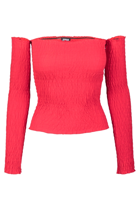 LADIES COLD SHOULDER SMOKE L/S FIRE RED 1