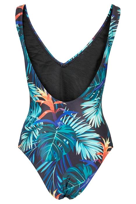 LADIES HIGH LEG PATTERN SWIMSUIT VRIESEA BLACK 7