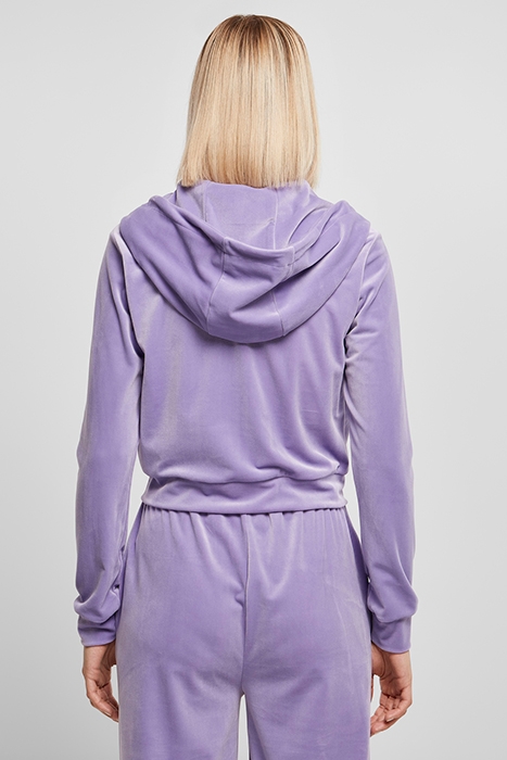 LADIES SHORT VELVET ZIP HOODY LAVENDER 3
