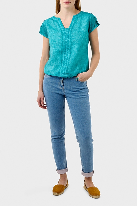 SKINNY HIGH WAIST WASHED DENIM MID BLUE DENIM 3