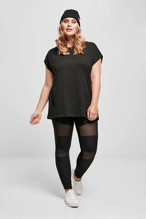 LADIES TECH MESH RIB LEGGINGS BLACK 4