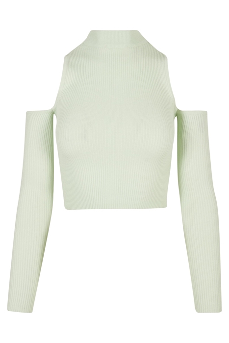 LADIES RIB KNIT CUT OUT SLEEVE LONGSLEEVE LIGHTMINT 1