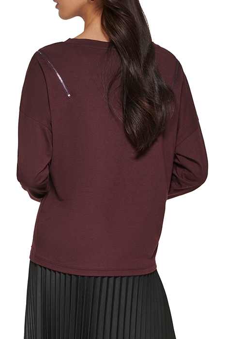 L/S CREW NECK ZIP FR BORDEAUX 2