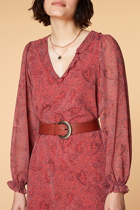 RUBY - TERRACOTTA PAISLEY PRINT MIDI DRESS 5